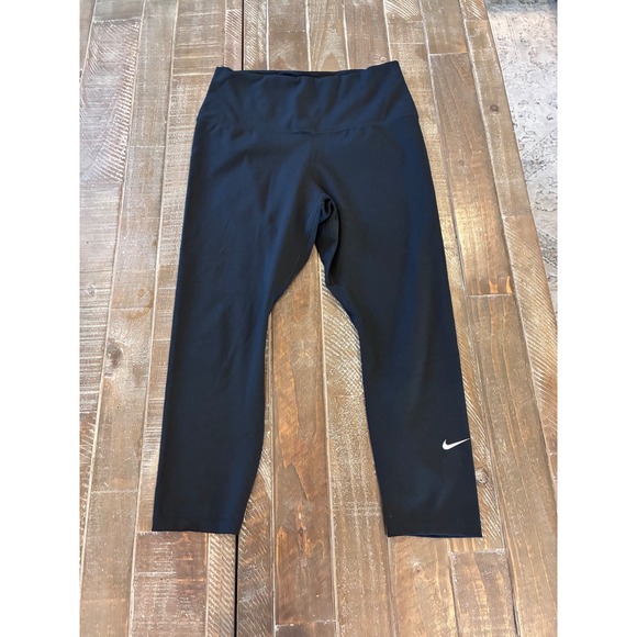 Nike Pants - Nike Dri-FIT Womens Black High Waisted Cropped Leggings Training Tights Medium